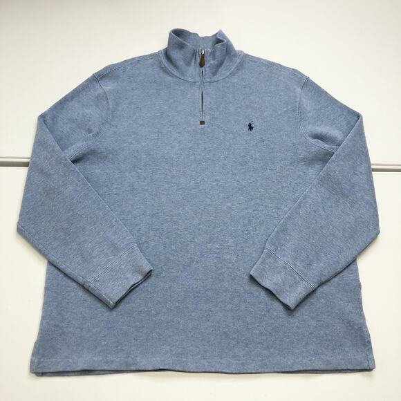 Ralph Lauren Other - Polo Ralph Lauren Sweater Men's XL Baby Blue Knit Cotton 1/4 Zip Classic Pony